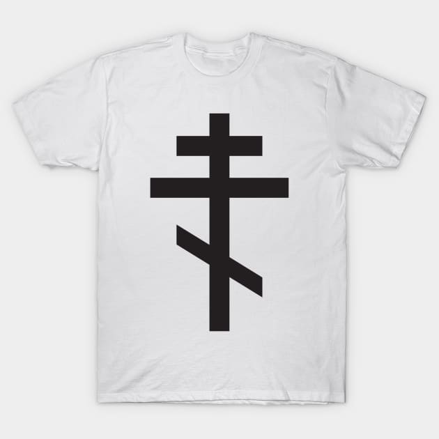 Orthodox Cross in Black T-Shirt by Apache Sun Moon Rising